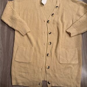 Listicle Men's Tan Cardigan Sweater